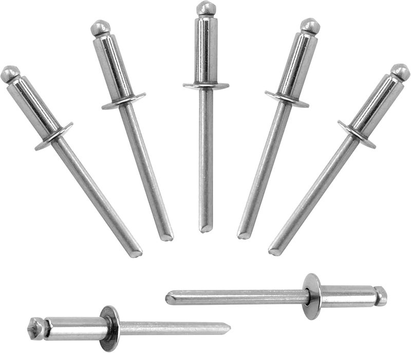 ALLCLEAN 100 Pcs 3/16"x1/2" Stainless Steel Blind Pro Rivets,4.8 x 12mm Pop Rivets,Stainless Steel Grip and Stainless Steel Mandrel - Image 1